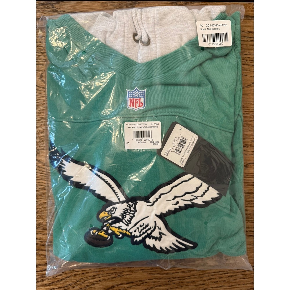 Men's Green Philadelphia Eagles Pullover Hoodie by 47 - Picture 4 of 5